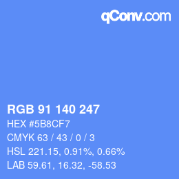 カラーコード: RGB 91 140 247 | qconv.com