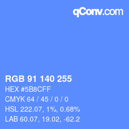 Color code: RGB 91 140 255 | qconv.com