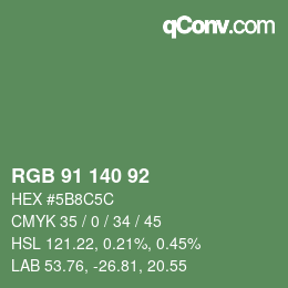 カラーコード: RGB 91 140 92 | qconv.com