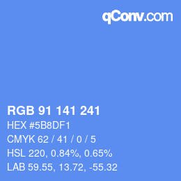 Color code: RGB 91 141 241 | qconv.com