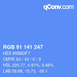 Color code: RGB 91 141 247 | qconv.com