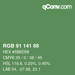 Color code: RGB 91 141 88 | qconv.com