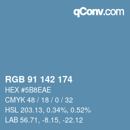 Color code: RGB 91 142 174 | qconv.com