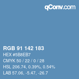 カラーコード: RGB 91 142 183 | qconv.com