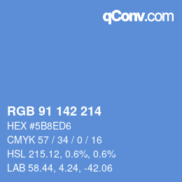 Color code: RGB 91 142 214 | qconv.com