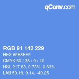 Color code: RGB 91 142 229 | qconv.com