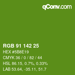 Color code: RGB 91 142 25 | qconv.com