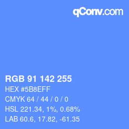 カラーコード: RGB 91 142 255 | qconv.com