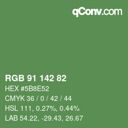 Color code: RGB 91 142 82 | qconv.com