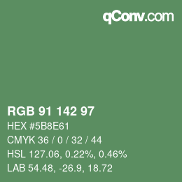 カラーコード: RGB 91 142 97 | qconv.com