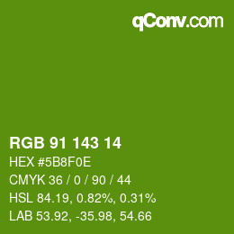 カラーコード: RGB 91 143 14 | qconv.com