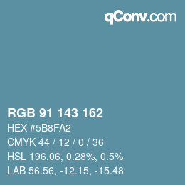Farbcode: RGB 91 143 162 | qconv.com
