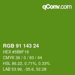 カラーコード: RGB 91 143 24 | qconv.com