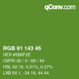 Color code: RGB 91 143 46 | qconv.com