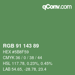 Color code: RGB 91 143 89 | qconv.com