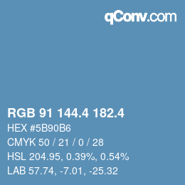 カラーコード: RGB 91 144.4 182.4 | qconv.com