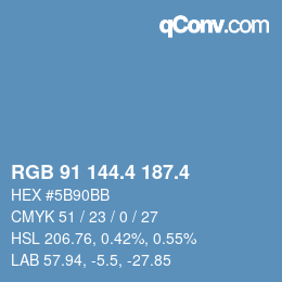 カラーコード: RGB 91 144.4 187.4 | qconv.com