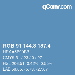 カラーコード: RGB 91 144.8 187.4 | qconv.com