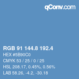 カラーコード: RGB 91 144.8 192.4 | qconv.com
