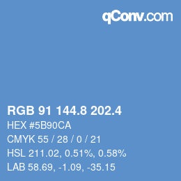 カラーコード: RGB 91 144.8 202.4 | qconv.com