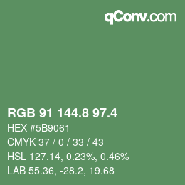 カラーコード: RGB 91 144.8 97.4 | qconv.com