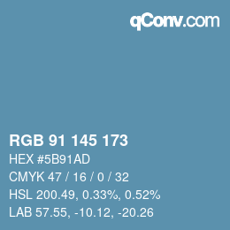 Color code: RGB 91 145 173 | qconv.com