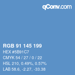 Color code: RGB 91 145 199 | qconv.com