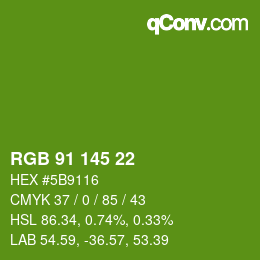 Color code: RGB 91 145 22 | qconv.com