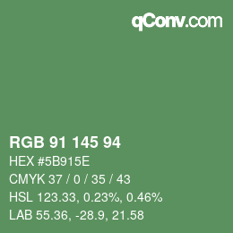Color code: RGB 91 145 94 | qconv.com