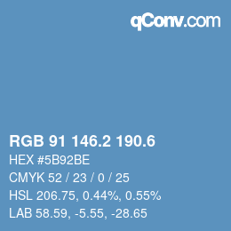 カラーコード: RGB 91 146.2 190.6 | qconv.com