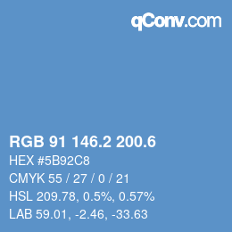カラーコード: RGB 91 146.2 200.6 | qconv.com