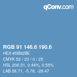 カラーコード: RGB 91 146.6 190.6 | qconv.com