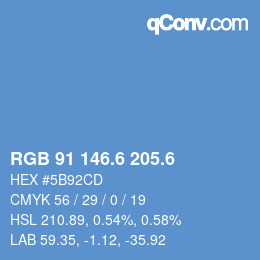カラーコード: RGB 91 146.6 205.6 | qconv.com