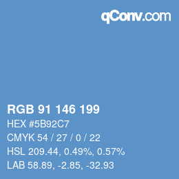 Color code: RGB 91 146 199 | qconv.com