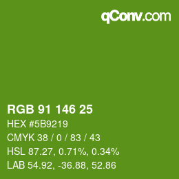 Color code: RGB 91 146 25 | qconv.com