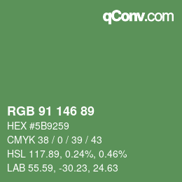 カラーコード: RGB 91 146 89 | qconv.com
