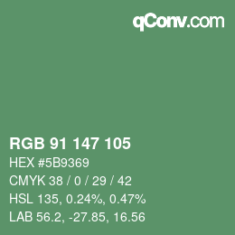 カラーコード: RGB 91 147 105 | qconv.com