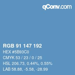 Color code: RGB 91 147 192 | qconv.com