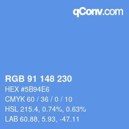 Color code: RGB 91 148 230 | qconv.com
