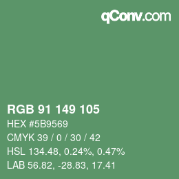 Color code: RGB 91 149 105 | qconv.com