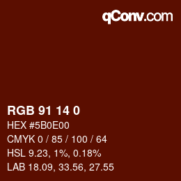 Color code: RGB 91 14 0 | qconv.com
