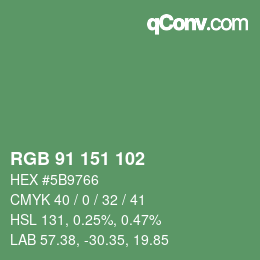 Color code: RGB 91 151 102 | qconv.com