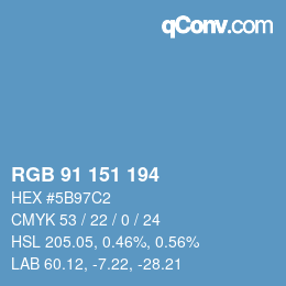 カラーコード: RGB 91 151 194 | qconv.com
