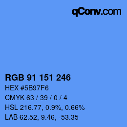 Color code: RGB 91 151 246 | qconv.com