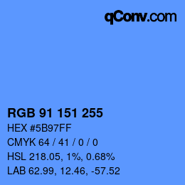 Color code: RGB 91 151 255 | qconv.com