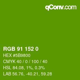 Código de color: RGB 91 152 0 | qconv.com