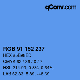 Color code: RGB 91 152 237 | qconv.com