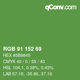 カラーコード: RGB 91 152 69 | qconv.com