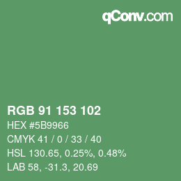 Color code: RGB 91 153 102 | qconv.com