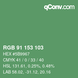 カラーコード: RGB 91 153 103 | qconv.com